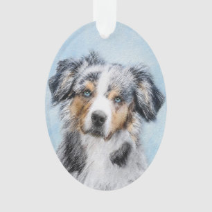 Miniature American Shepherd Painting - Dog Art Ornament