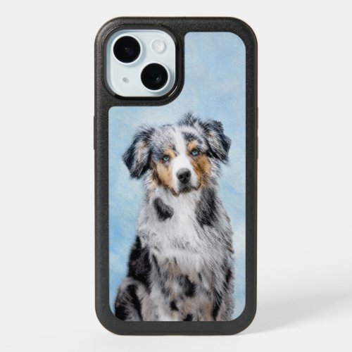 Miniature American Shepherd Painting _ Dog Art Ott iPhone 15 Case