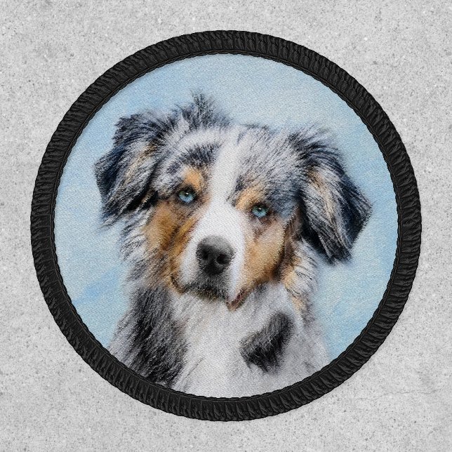 Miniature American Shepherd Painting - Dog Art Patch (Front)