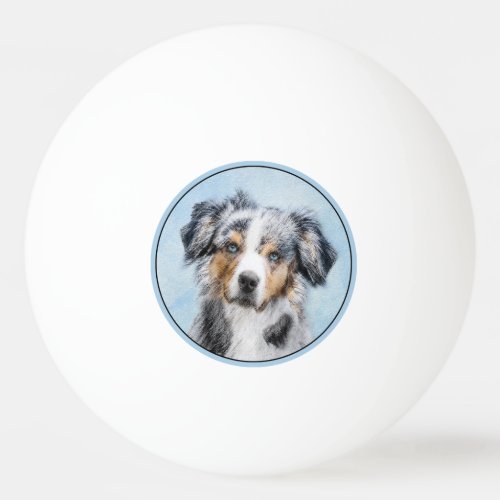 Miniature American Shepherd Painting _ Dog Art Ping Pong Ball