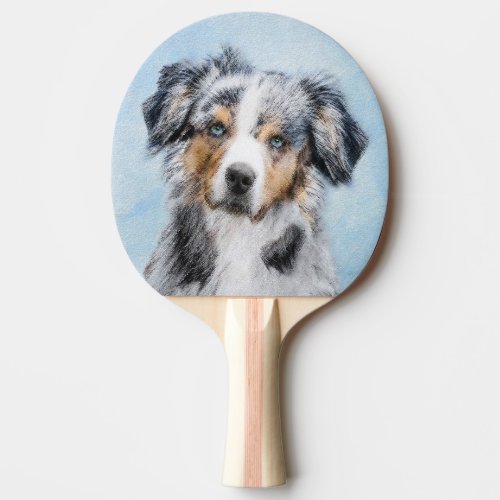 Miniature American Shepherd Painting _ Dog Art Ping Pong Paddle