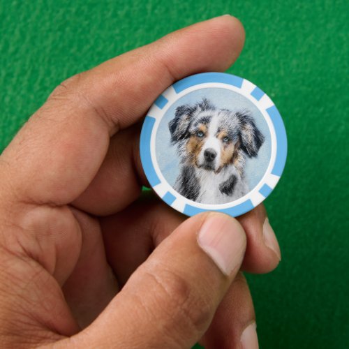 Miniature American Shepherd Painting _ Dog Art Poker Chips