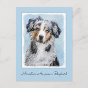 Miniature American Shepherd Painting - Dog Art Postcard