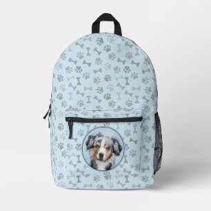 Miniature American Shepherd Painting - Dog Art Printed Backpack