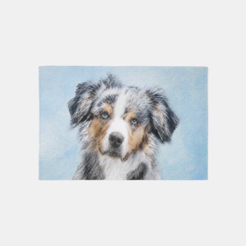 Miniature American Shepherd Painting _ Dog Art Rug