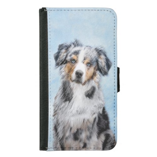 Miniature American Shepherd Painting _ Dog Art Samsung Galaxy S5 Wallet Case
