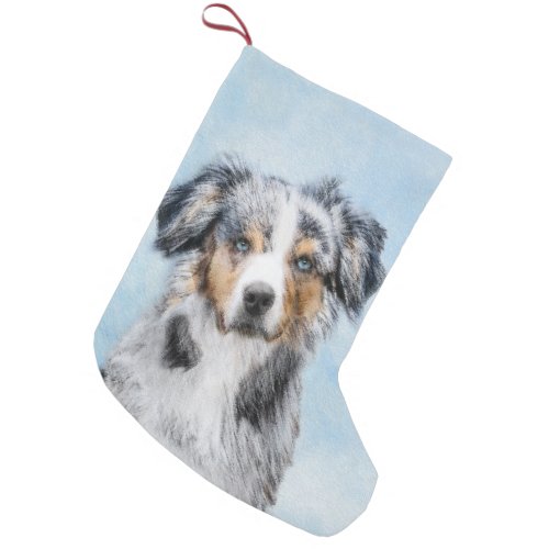 Miniature American Shepherd Painting _ Dog Art Small Christmas Stocking