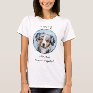 Miniature American Shepherd Painting - Dog Art T-Shirt