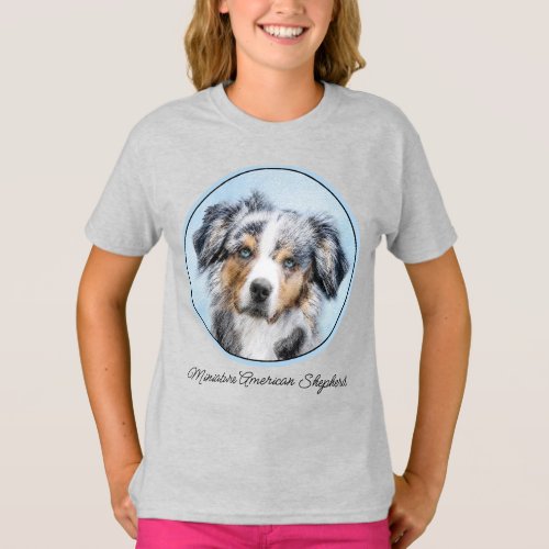 Miniature American Shepherd Painting _ Dog Art T_Shirt