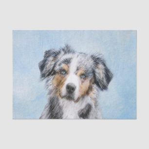 Miniature American Shepherd Painting - Dog Art Tissue Paper