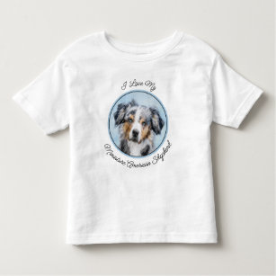 Miniature American Shepherd Painting - Dog Art Toddler T-shirt