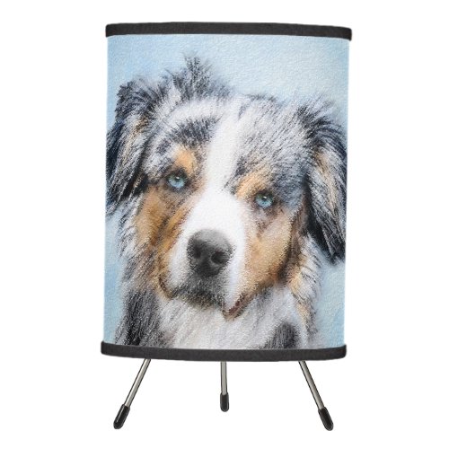 Miniature American Shepherd Painting _ Dog Art Tripod Lamp