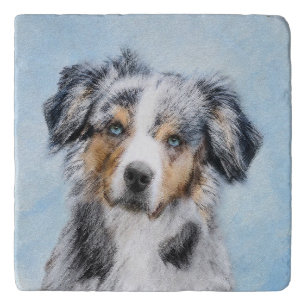 Miniature American Shepherd Painting - Dog Art Trivet
