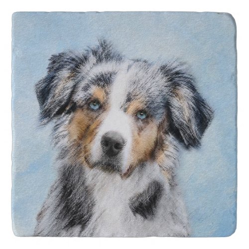 Miniature American Shepherd Painting _ Dog Art Trivet