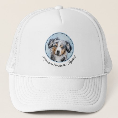 Miniature American Shepherd Painting _ Dog Art Trucker Hat