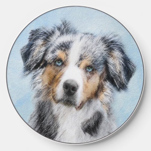 Miniature American Shepherd Painting _ Dog Art Wireless Charger