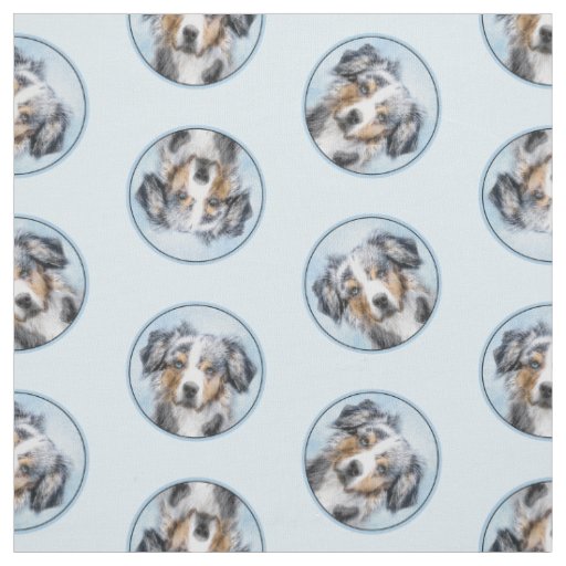 Miniature American Shepherd Painting MAS Dog Art Fabric