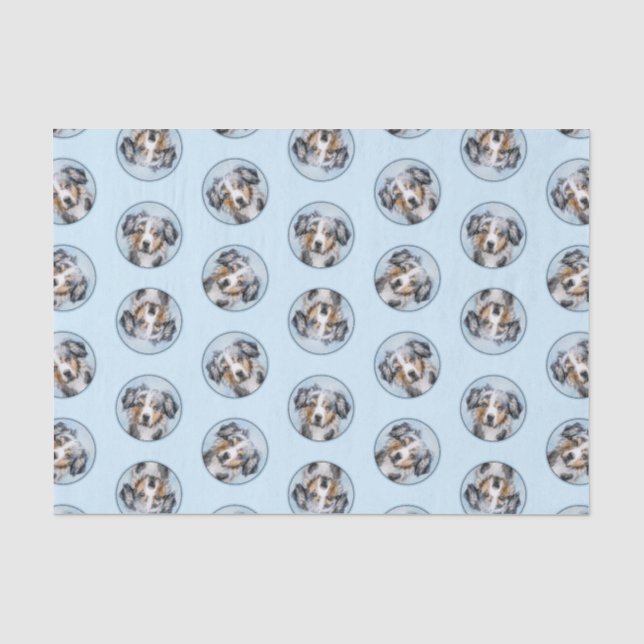 Miniature American Shepherd Painting MAS Dog Art Tissue Paper (Front)