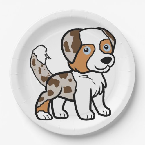 Miniature American Shepherd Red Merle w Tail Paper Plates