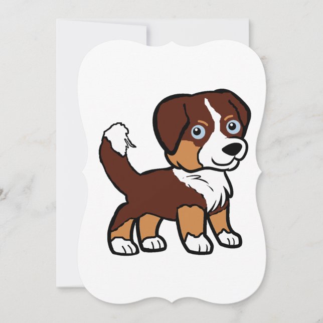 Miniature American Shepherd Red Tri with Tail card (Front)