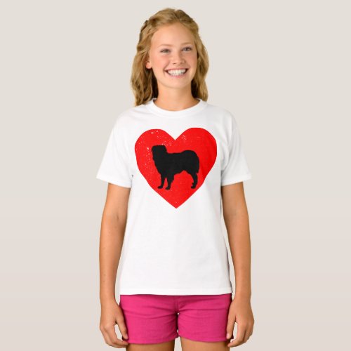 Miniature American Shepherds Hearts Dog Valentines T_Shirt