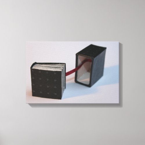Miniature Artist Book with its box open Canvas
