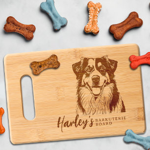 Miniature Aussie Shepherd Barkuterie Dog Treat Engraved Cutting Board