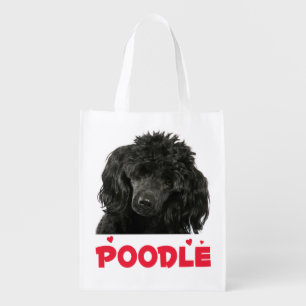 Miniature Black Poodle Puppy Dog Tote Bag