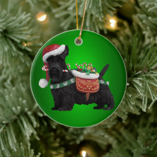 Miniature Black Schnauzer Dog Christmas Ornament