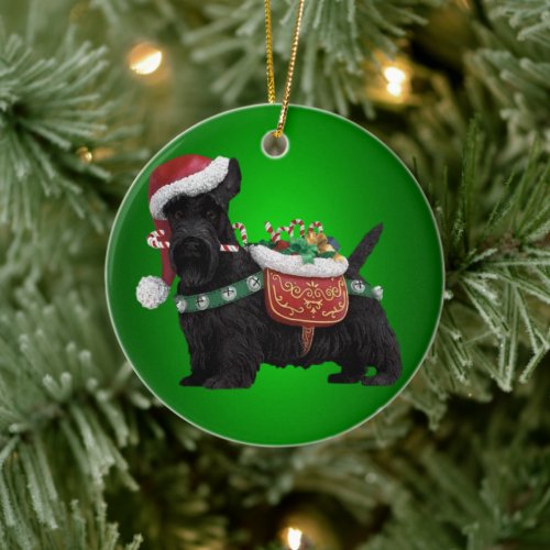 Miniature Black Schnauzer Dog Christmas Ornament