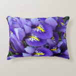 Miniature Blue Irises Spring Floral Accent Pillow