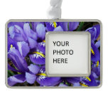 Miniature Blue Irises Spring Floral Christmas Ornament