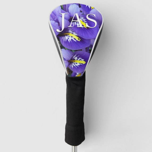 Miniature Blue Irises Spring Floral Golf Head Cover (Front)