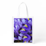 Miniature Blue Irises Spring Floral Grocery Bag