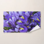 Miniature Blue Irises Spring Floral Hand Towel