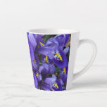 Miniature Blue Irises Spring Floral Latte Mug