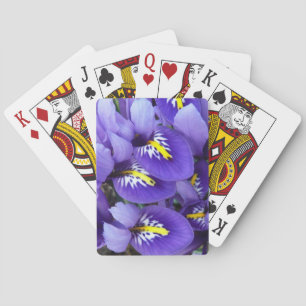 Miniature Blue Irises Spring Floral Poker Cards
