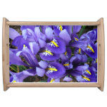 Miniature Blue Irises Spring Floral Serving Tray