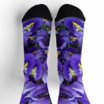 Miniature Blue Irises Spring Floral Socks