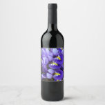 Miniature Blue Irises Spring Floral Wine Label