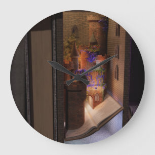 Miniature book nook diorama - magic castle large clock