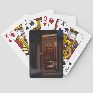 Miniature book nook diorama - reading in bed poker cards