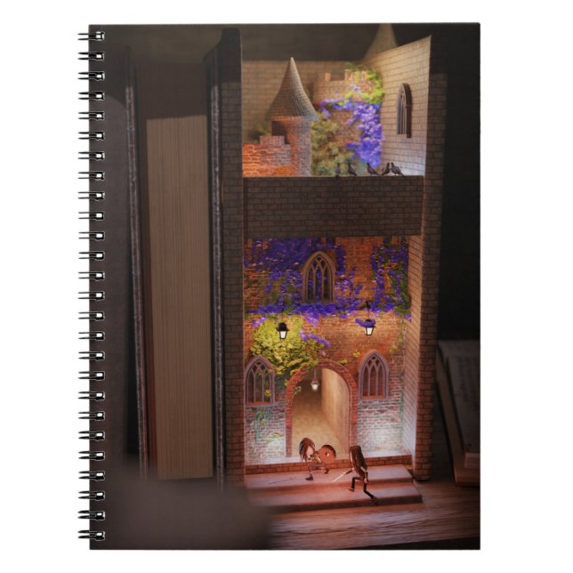 Miniature book nook diorama - sword fight (Front)