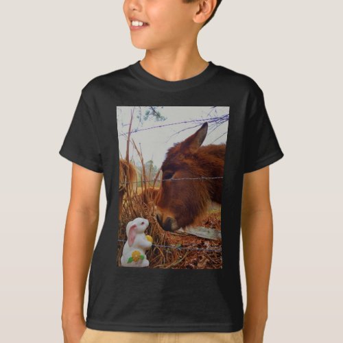 Miniature Brown horse  Easter Bunny T_Shirt
