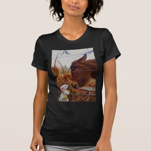 Miniature Brown horse  Easter Bunny T_Shirt