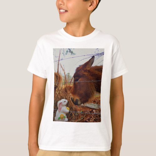 Miniature Brown horse  Easter Bunny T_Shirt