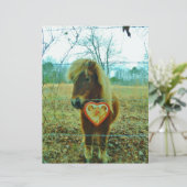 Miniature Brown horse Valentine Heart (Standing Front)