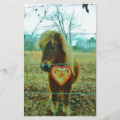 Miniature Brown horse Valentine Heart (Front)