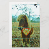 Miniature Brown horse Valentine Heart (Front/Back)