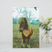Miniature Brown horse Valentine Heart (Standing Front)